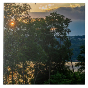 Hudson River Summer Evening Ceramic Tile