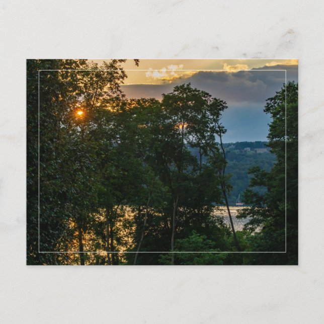 Hudson River Summer Evening W/Border Postcard (Front)