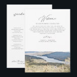 HUDSON RIVER Welcome Letter Timeline Wedding Card<br><div class="desc">This wedding welcome letter and timeline features a watercolor painting of the Hudson River, New York. This timeline is the perfect addition to your tropical destination wedding welcome bags. Easily edit *most* wording on this timeline. Click 'click to customise further' in the personalisation section to open up the full editor....</div>