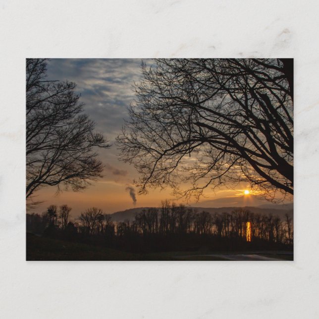 Hudson River Winter Sunset Postcard (Front)