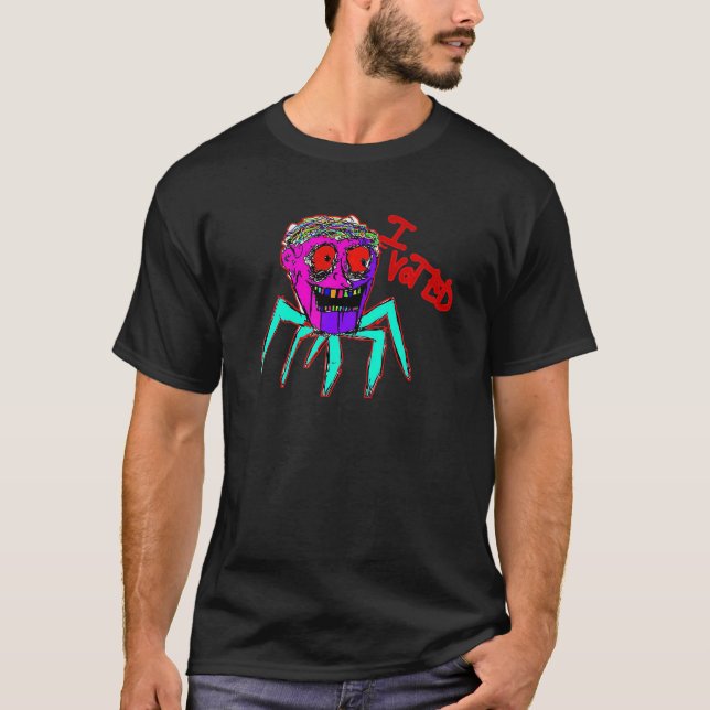 Hudson Rowan a Big Head Red Eyes A Pink and Purple T-Shirt (Front)
