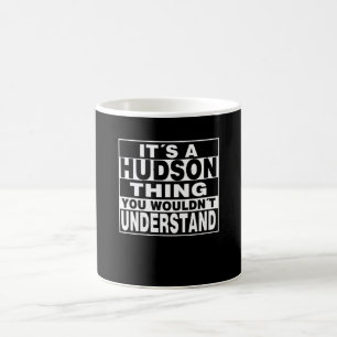 HUDSON Surname Personalised Gift Coffee Mug