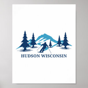 Hudson Wisconsin Ski Resort Skiing Skier Poster