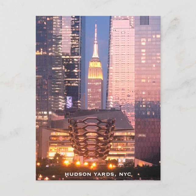 Hudson Yards (Vessel) Empire State Building, NYC Postcard (Front)