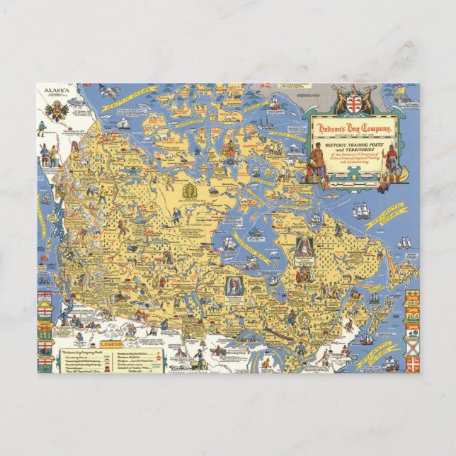 Hudson's Bay Company - Map of Canada Postcard (Front)