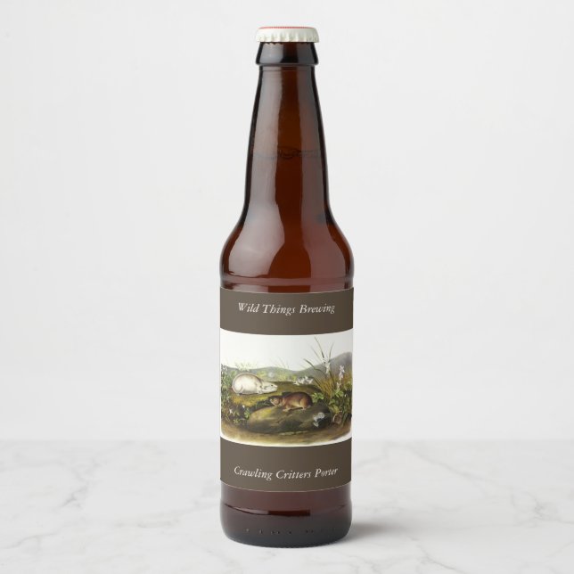 Hudson's Bay (Ungava Collared) Lemming by Audubon Beer Bottle Label (Front)