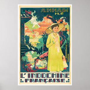 Hue Vietnam Art Sign Wall Travel Poster Print