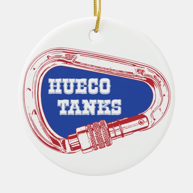 Hueco Tanks Carabiner Ceramic Ornament (Front)