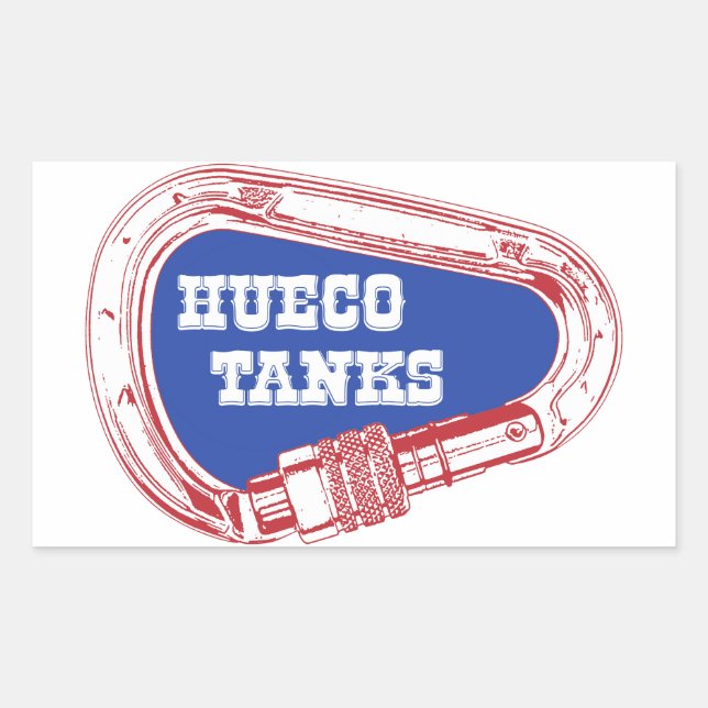 Hueco Tanks Carabiner Rectangular Sticker (Front)