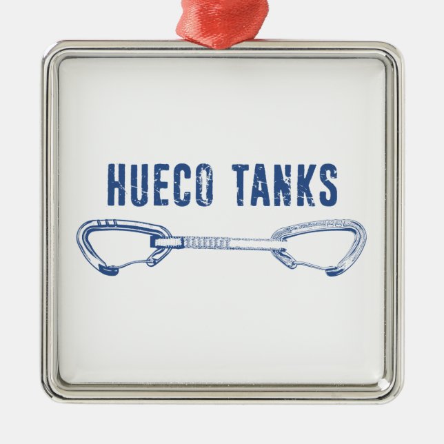Hueco Tanks Climbing Quickdraw Metal Ornament (Front)