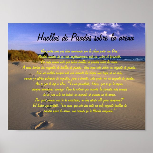 Huellas de Pisadas sobre la arena Poster (Front)