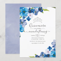Hues of Blue Floral Quinceañera
