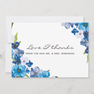 Hues of Blue Floral Wedding Thank You