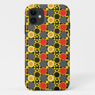 Hues of Harmony: Circles in Red, Brown, and Yellow iPhone 11 Case