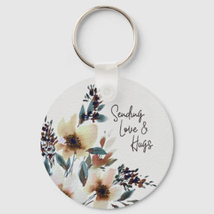 Hues of Love - Watercolor Hugs  Key Ring