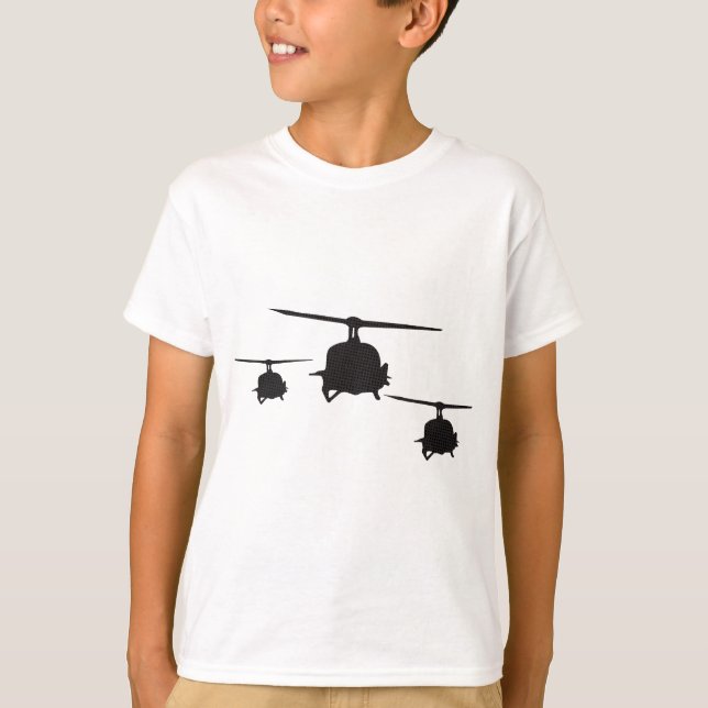 Huey Chopper Helicopter Frequent Flyer Vietnam War T-Shirt (Front)
