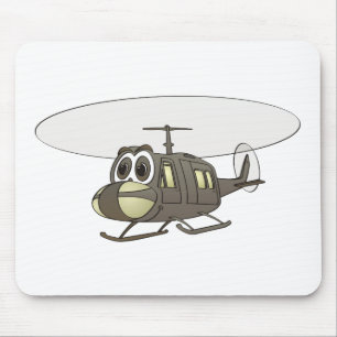 Huey Helicopter Cartoon Mouse Pad