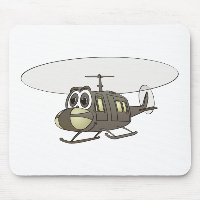 Huey Helicopter Cartoon Mouse Pad (Front)