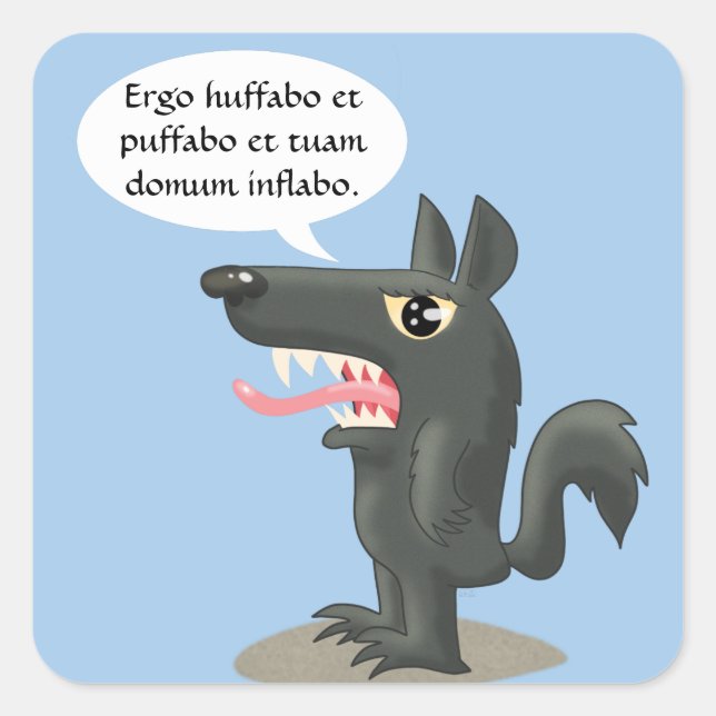 Huff and Puff Square Sticker (Front)