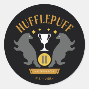 HUFFLEPUFF™ Badger and Cup House Pride Graphic Classic Round Sticker