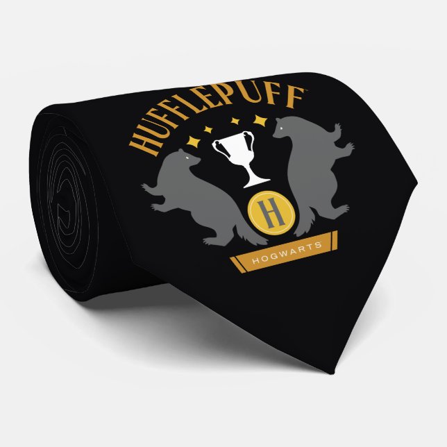 HUFFLEPUFF™ Badger and Cup House Pride Graphic Tie (Rolled)