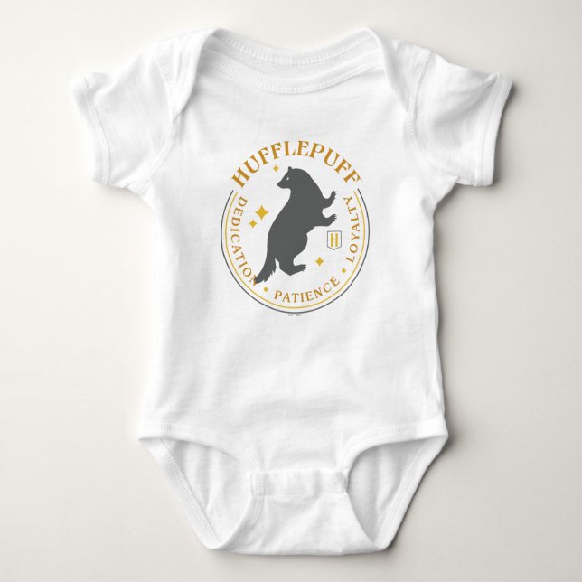 HUFFLEPUFF™ Badger House Pride Badge Baby Bodysuit (Front)