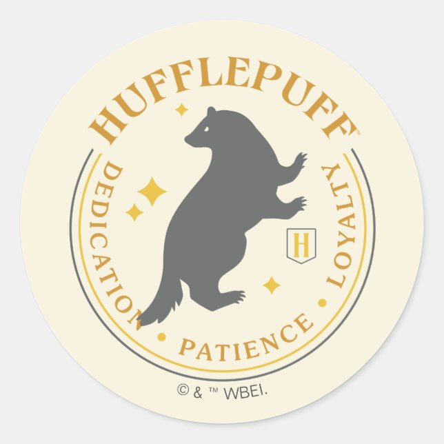 HUFFLEPUFF™ Badger House Pride Badge Classic Round Sticker (Front)