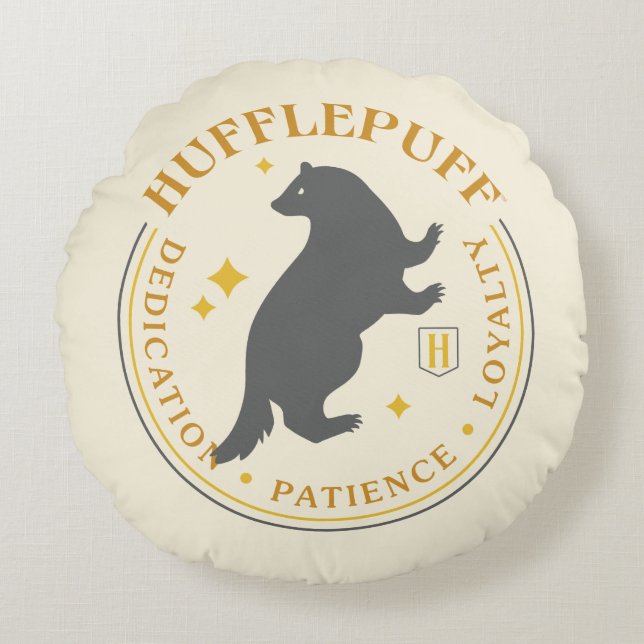 HUFFLEPUFF™ Badger House Pride Badge Round Cushion (Front)