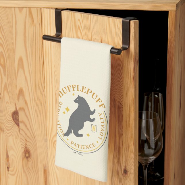 HUFFLEPUFF™ Badger House Pride Badge Tea Towel (Thirds Fold)