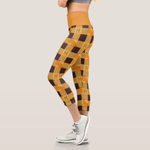 HUFFLEPUFF™ Check Plaid Pattern Capri Leggings