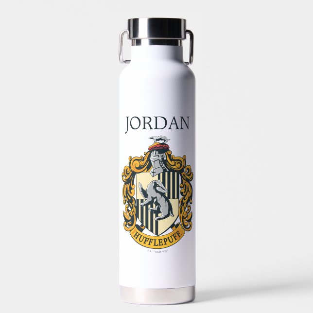 Hufflepuff Crest | Add Your Name Water Bottle (Front)