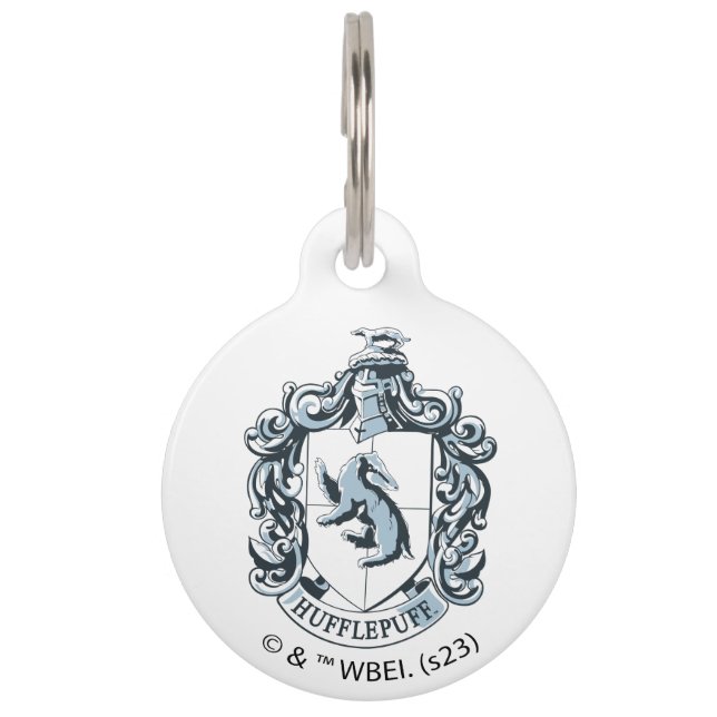 Hufflepuff Crest Blue Pet Tag (Front)