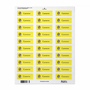 Hufflepuff Crest Kids' Return Address Label