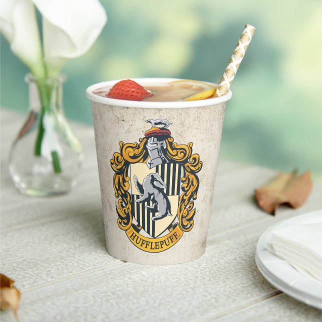 Hufflepuff Crest Paper Cups (Insitu)