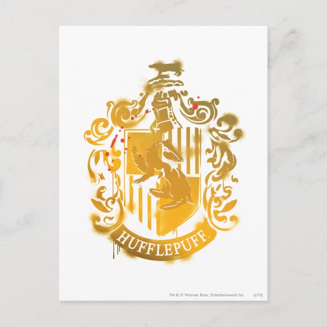 Hufflepuff Crest - Splattered Postcard (Front)