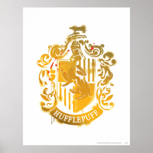Hufflepuff Crest - Splattered Poster