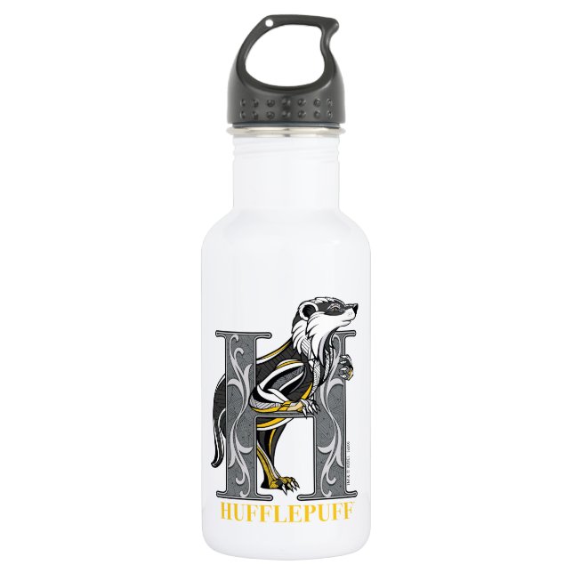 HUFFLEPUFF™ Crosshatched Emblem 532 Ml Water Bottle (Front)