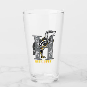 HUFFLEPUFF™ Crosshatched Emblem Glass