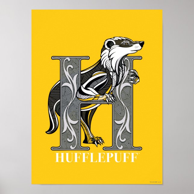 HUFFLEPUFF™ Crosshatched Emblem Poster (Front)