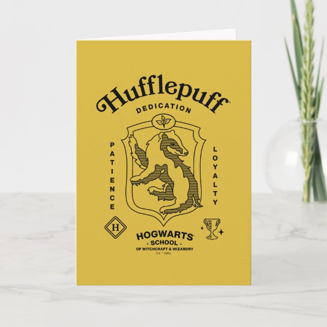 HUFFLEPUFF™ Dedication Patience Loyalty Crest Card (Front)