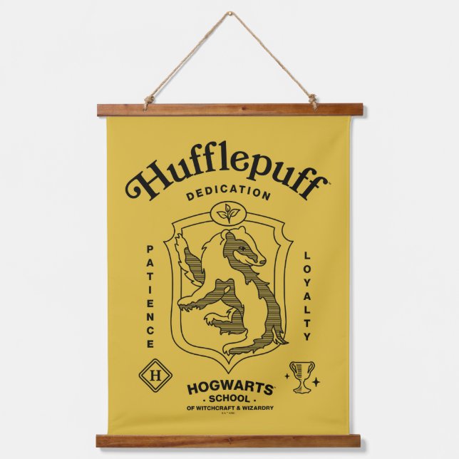 HUFFLEPUFF™ Dedication Patience Loyalty Crest Hanging Tapestry (Front)