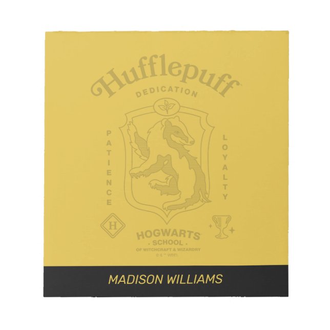 HUFFLEPUFF™ Dedication Patience Loyalty Crest Notepad (Front)