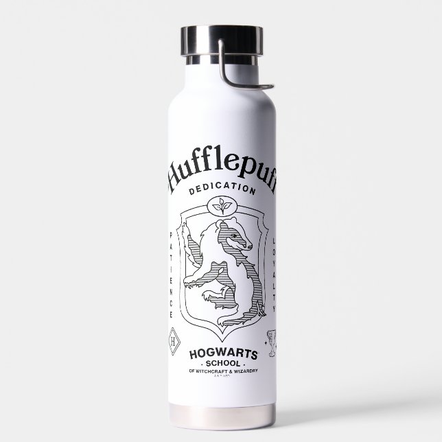 HUFFLEPUFF™ Dedication Patience Loyalty Crest Water Bottle (Left)