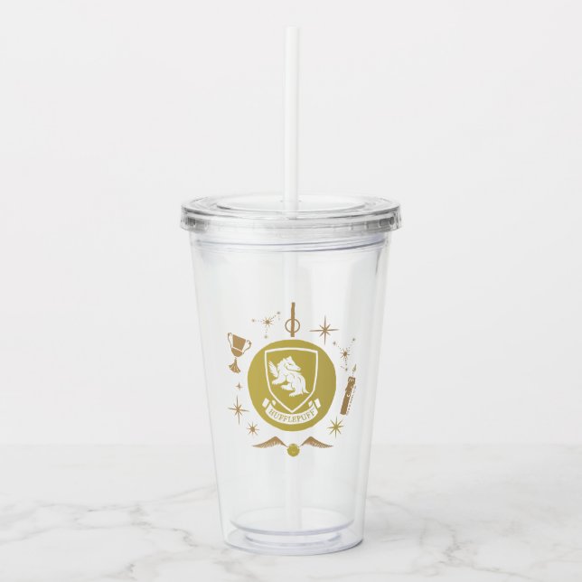 HUFFLEPUFF™ Holiday Bauble Graphic Acrylic Tumbler (Front)