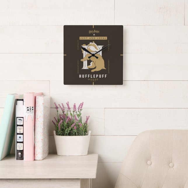 HUFFLEPUFF™ House Just And Loyal Square Wall Clock (Reading Room)