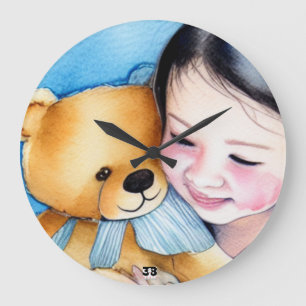 Hug a Bear Large Clock
