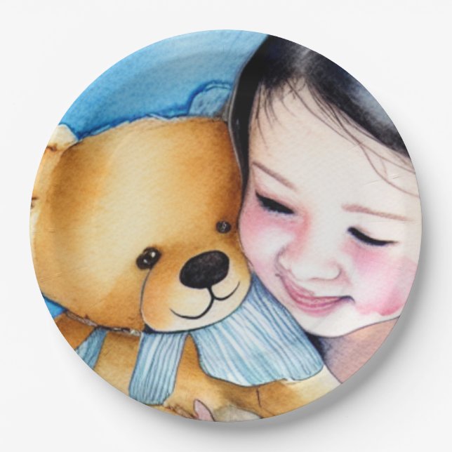 Hug a Bear Paper Plate (Front)