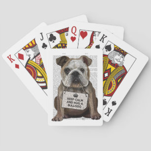Hug a Bulldog Playing Cards