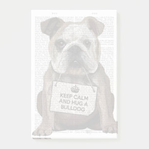Hug a Bulldog Post-it Notes