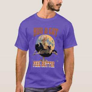 Hug a Cat Feel Better Introvert Cat Humour T-Shirt